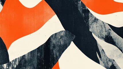 Wall Mural - abstract colorful graphic design with bold red and black shapes