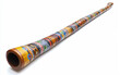© Hassan - Handcrafted Didgeridoo Featuring Vibrant Aboriginal Artwork Isolated On White Background.