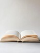 © Anat art - Minimalist open book with blank pages set in soft neutral lighting on a clean surface, emphasizing simplicity and elegance