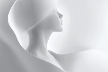 Leinwandbilder - Silhouette of a fit body with smooth curves in a soft gradient background showcasing pure elegance and a clean aesthetic