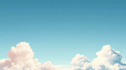 Fototapete - Soft clouds float peacefully in a gradient sky during a calm day, creating a serene atmosphere for viewers to enjoy the beauty of nature