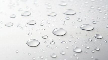 Aufkleber - Minimalistic water droplet pattern with soft reflections creates a clean and fresh appearance on a smooth surface