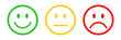© Musrraf - Rating emoji icon set. Rating and feedback emoji collection in white background.  Very happy, neutral, very sad emojis icons. Emoji, feedback, icons, vector, symbols.