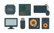 © Coosh448 - Essential computer hardware icons collection in style. Vector icons