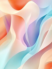 Leinwandbilder - Modern abstract background featuring layered gradient forms in soft pastel tones and a fluid minimalistic aesthetic