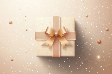 Aufkleber - Minimalist logo featuring a gift box with ribbon set against a bright holiday background celebrating joy and elegance