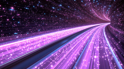 Wall Mural - A cosmic abstract background symbolizing the infinite universe with a glowing portal. It represents a way beyond boundaries, light at the end of the tunnel, and a space for astral travel and quantum e
