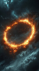 Wall Mural - A cosmic abstract background symbolizing the infinite universe with a glowing portal. It represents a way beyond boundaries, light at the end of the tunnel, and a space for astral travel and quantum e
