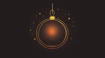Poster - Elegant modern Christmas ball ornament with golden accents and warm glowing ambiance for festive decor inspiration