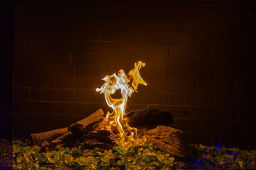 burning flames of fire in a firepit