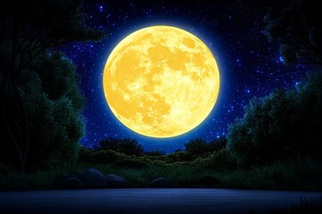 a close-up of a wolf howling at the full moon in a dense forest