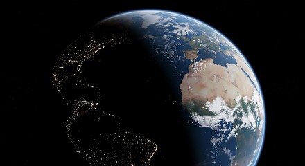 planet earth in space detailed