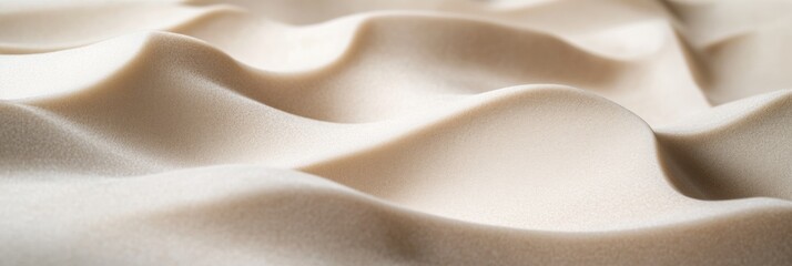 Aufkleber - Minimalist sandy dunes create a calming desert atmosphere with gentle shadows and soft beige tones during the golden hour