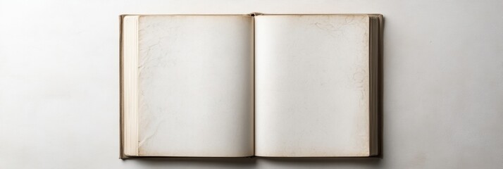Leinwandbilder - Minimalist open book with blank pages illuminated by soft lighting creates an elegant and serene atmosphere for reflection or writing