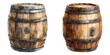 © JAFFY - Wooden beer barrels with metal bands, showcasing rustic charm and craftsmanship, perfect for Oktoberfest celebrations