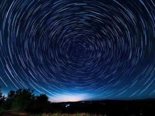 star trails with light painting and celestial theme