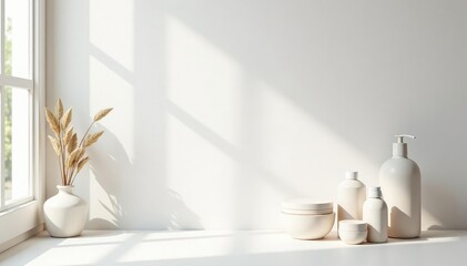 Wall Mural - Crisp, bright white backdrop ideal for product display , bright white backdrop, commercial