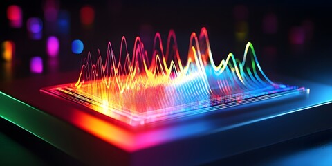 Poster - Colorful Sound Wave Visualization with Vibrant Neon Effects