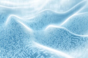 Aufkleber - Fluid waves of binary code create a sleek tech-inspired background showcasing a modern aesthetic in blue and white tones