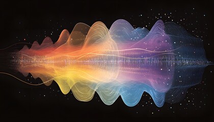 Poster - Colorful Abstract Waveform Design with Cosmic Background Effects