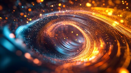 Poster - Abstract Swirling Patterns with Bright Light Effects and Depth