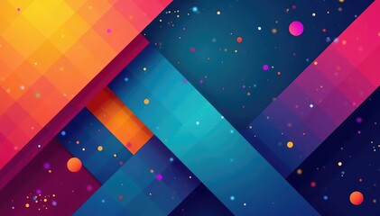 Wall Mural - Geometric abstract wallpaper with bold lines and vibrant color blocks , modern design, sharp, simple design