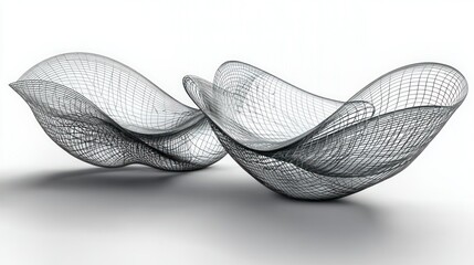 Modern wireframe decor isolated isolated on white background