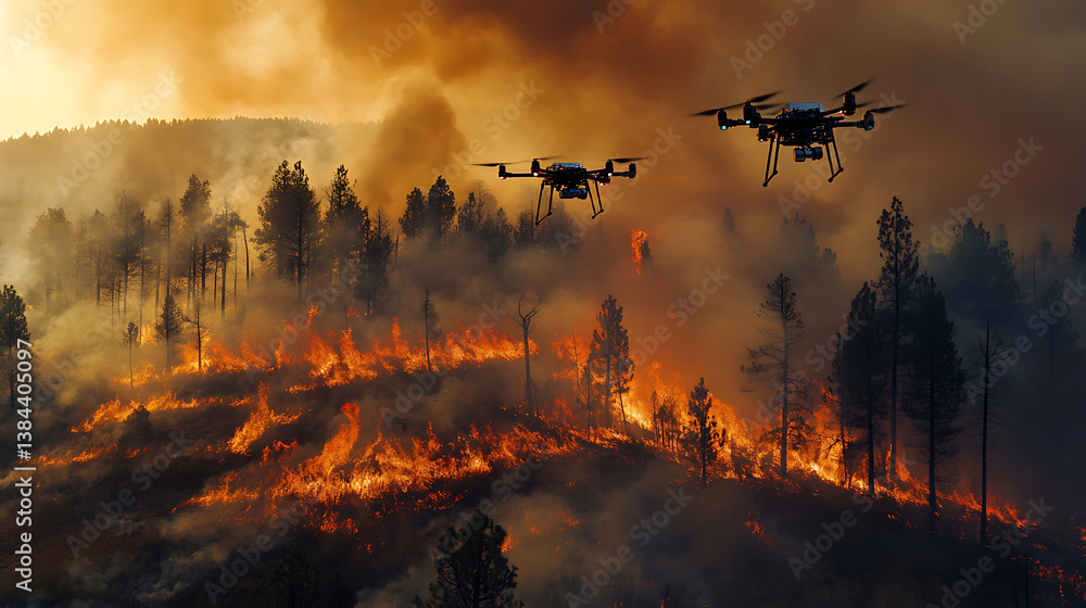 A high tech AI powered drone based fire detection system identifying ...