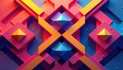 Wall Mural - abstract geometric shapes forming a repeating design , structure, element, repeat