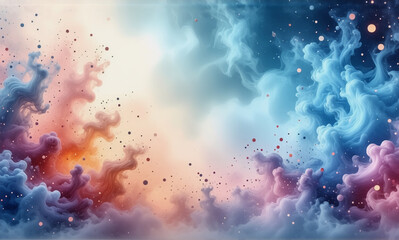 Wall Mural - colorful abstract cloudscape with swirling blue, pink, and orange hues. dreamy ethereal atmosphere w