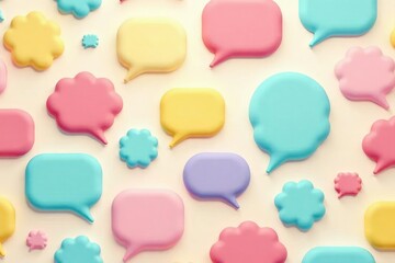 Wall Mural - seamless pastel speech bubble pattern, whimsical design, bubbles, graphic