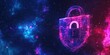 © Agri - A futuristic shield with a padlock in a starry background