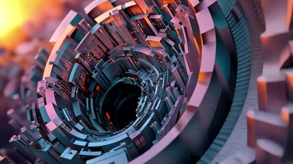 Wall Mural - city dystopia spiral abstract representation showcasing urban architecture and technology, city dyst