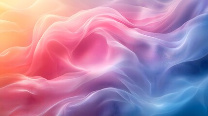 Poster - Soft Colorful Abstract Wave Pattern in Gradient Hues of Pink and Blue