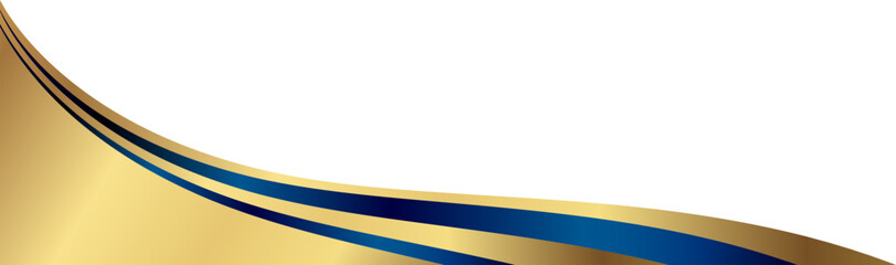 Elegant blue and gold curved background design