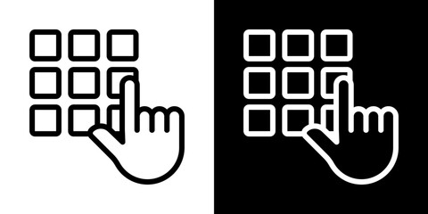 Keypad icons vector set in stroke line style