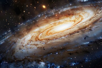 Wall Mural - a swirling galaxy in deep space filled with vibrant colors and stars