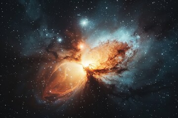 Wall Mural - a colorful nebula illuminated by distant stars in the vast expanse of space