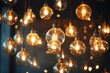 © Abul - Glowing Filament Bulbs, Warm Lighting in a Dark Room, Modern Interior Design
