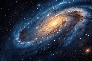 Wall Mural - spiral galaxy swirling with stars and cosmic dust in deep space