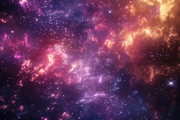 Wall Mural - colorful cosmic nebula with vibrant stars and gas clouds in deep space