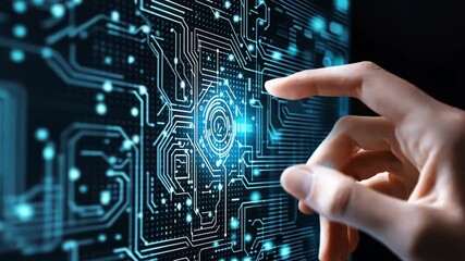 Wall Mural - a student attending an ai and machine learning online workshop, coding on a futuristic interface.