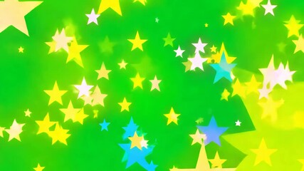 Wall Mural - Celestial Sparkle: A vibrant array of star-shaped lights dance against a dynamic gradient backdrop, creating an enchanting display of festive illumination. 