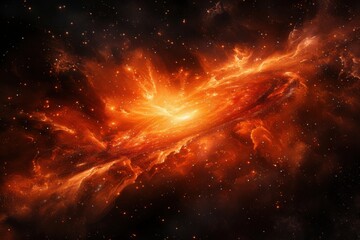 Wall Mural - vivid spiral galaxy bursting with energy, showcasing swirling clouds of gas and brilliant stars