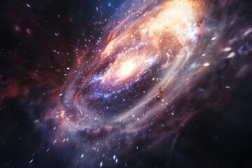 Wall Mural - vivid cosmic view of a swirling galaxy in the depths of space showcasing brilliant colors and stars