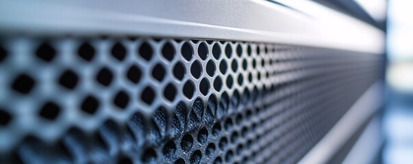 Aufkleber - Close-up of metallic honeycomb pattern creating abstract industrial background
