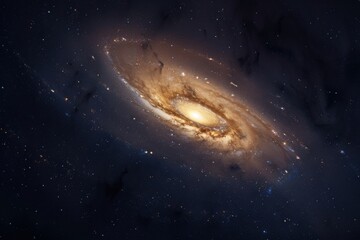 Wall Mural - a breathtaking view of a spiral galaxy illuminated by countless stars in deep space