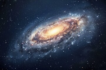 Wall Mural - a stunning view of the spiral galaxy showcasing vibrant colors and distant stars in the night sky