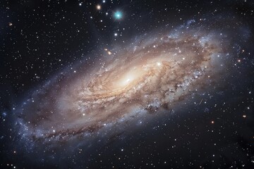 Wall Mural - a breathtaking view of a spiral galaxy captured in the deep night sky filled with stars