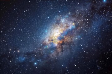 Wall Mural - vibrant distant galaxy filled with stars in the night sky over a vast cosmic landscape